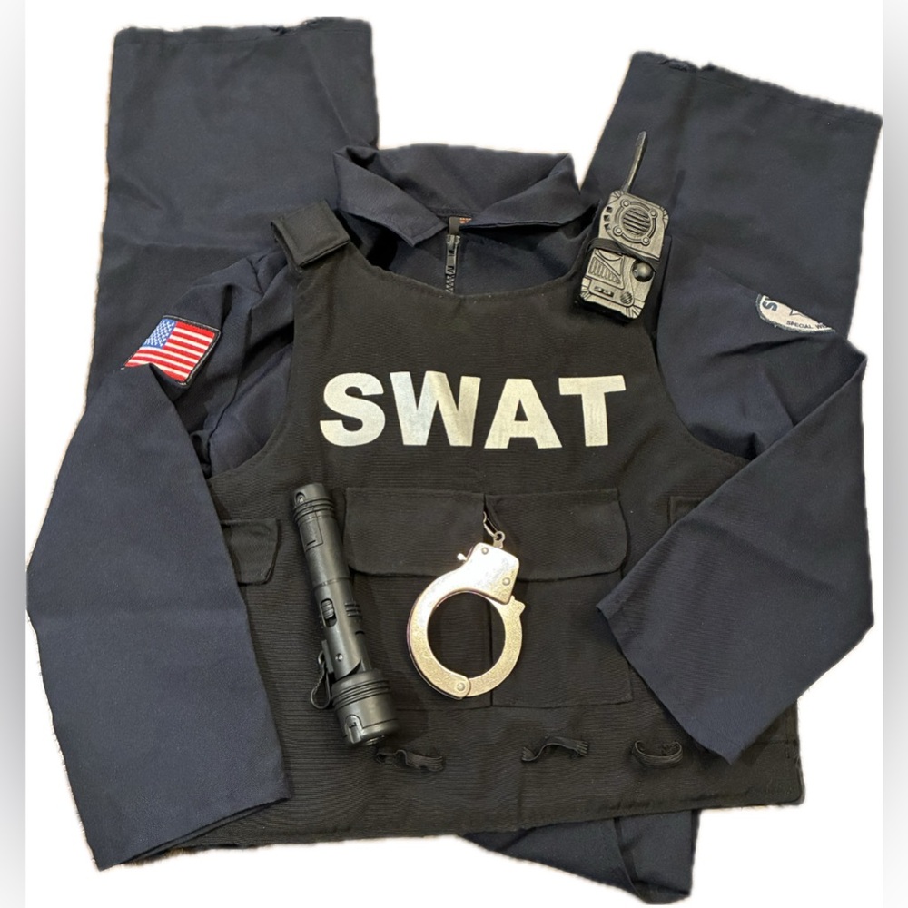 Kids SWAT Tactical Vest and Uniform Halloween Costume set Sz XL 7